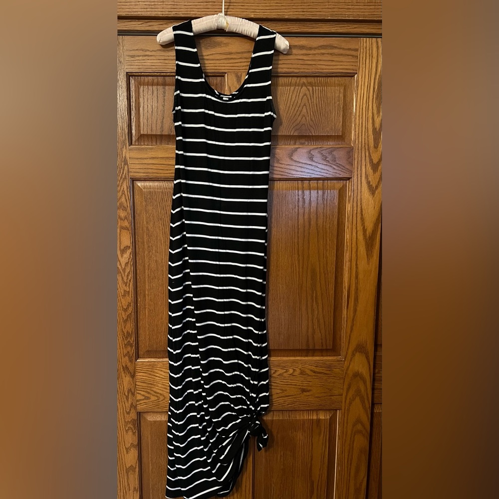 black and white stripe dress